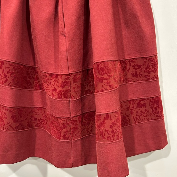 Ronny Kobo, New with Tags, Flocked Nali Skirt, ,Terracotta, Size Small - Picture 2 of 7